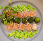 Petit Fours: matcha, grapefruit pate de fruit, 72% dark