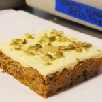 Brown Butter and Rye Blondie with pumpkin seed, dried apricot, candied olive